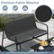 4 Pieces Patio Furniture Set Fabric Lawn Chairs and Loveseat with Glass Coffee Table
